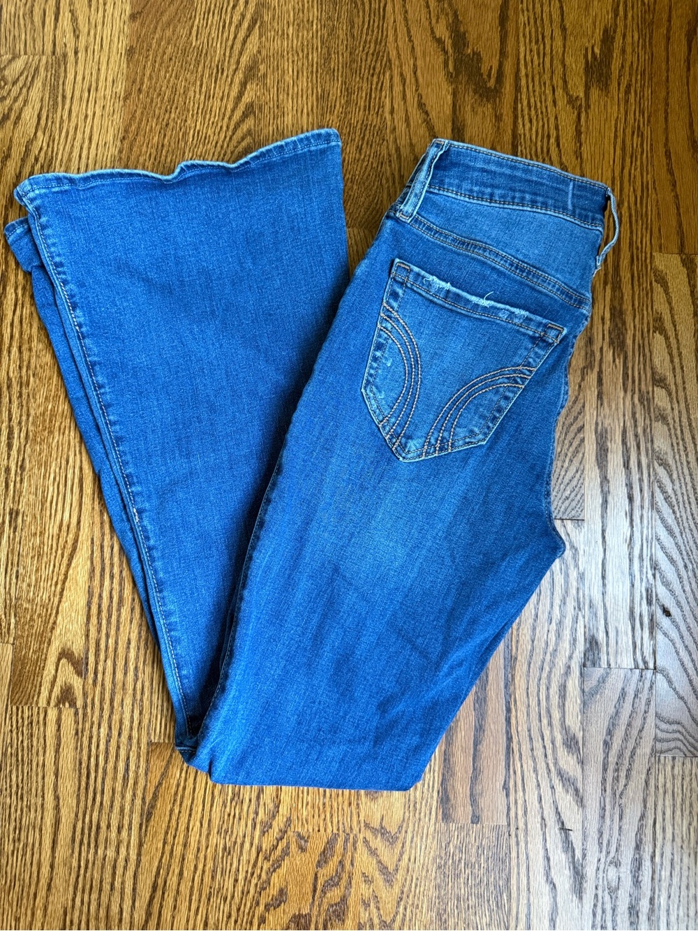 Hollister Blue Flare Jeans - Mid Wash